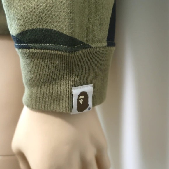 A Bathing Ape Camo Full Zip Hoodie Sweatshirt Green Size Small - Picture 4 of 9